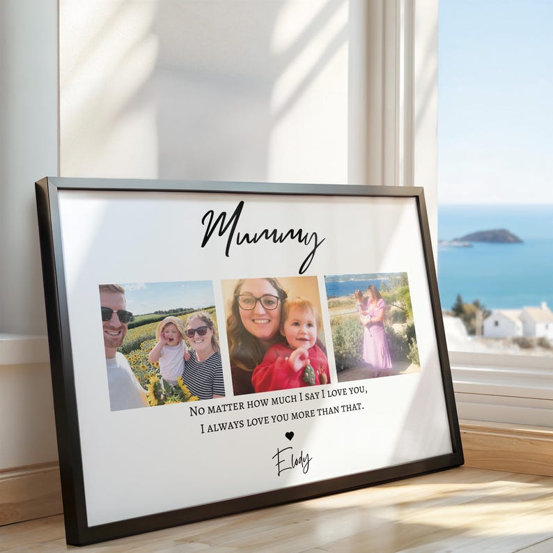 Personalised Mum Photo Print With Three Pictures, Sentimental Mother’S Day Gift