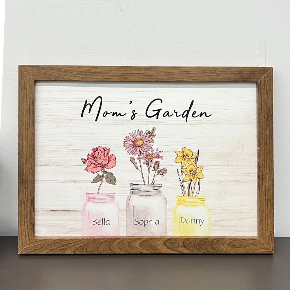 Names Birth Flower Frame, Jar Vases Art