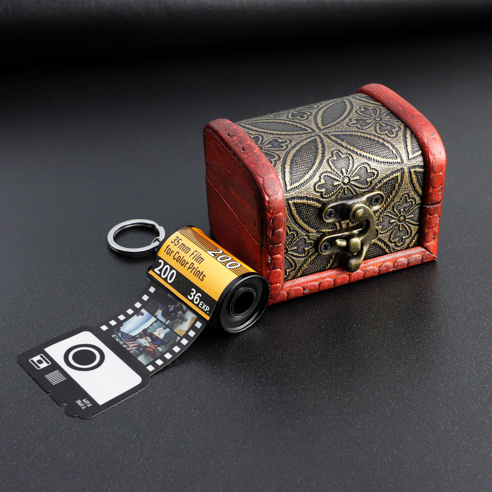 💖Custom Photo Camera Film Roll Keychain Gift Picture Film Roll Keychain for Husband and Wife