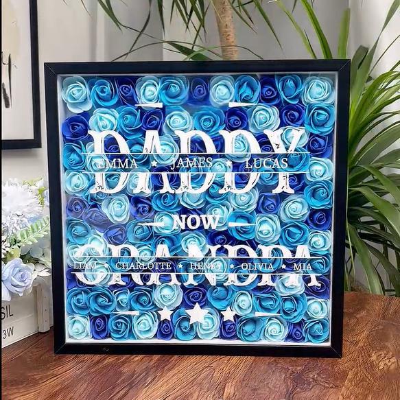 World’S Best Father Gift – Personalized Flower Shadow Box With Names