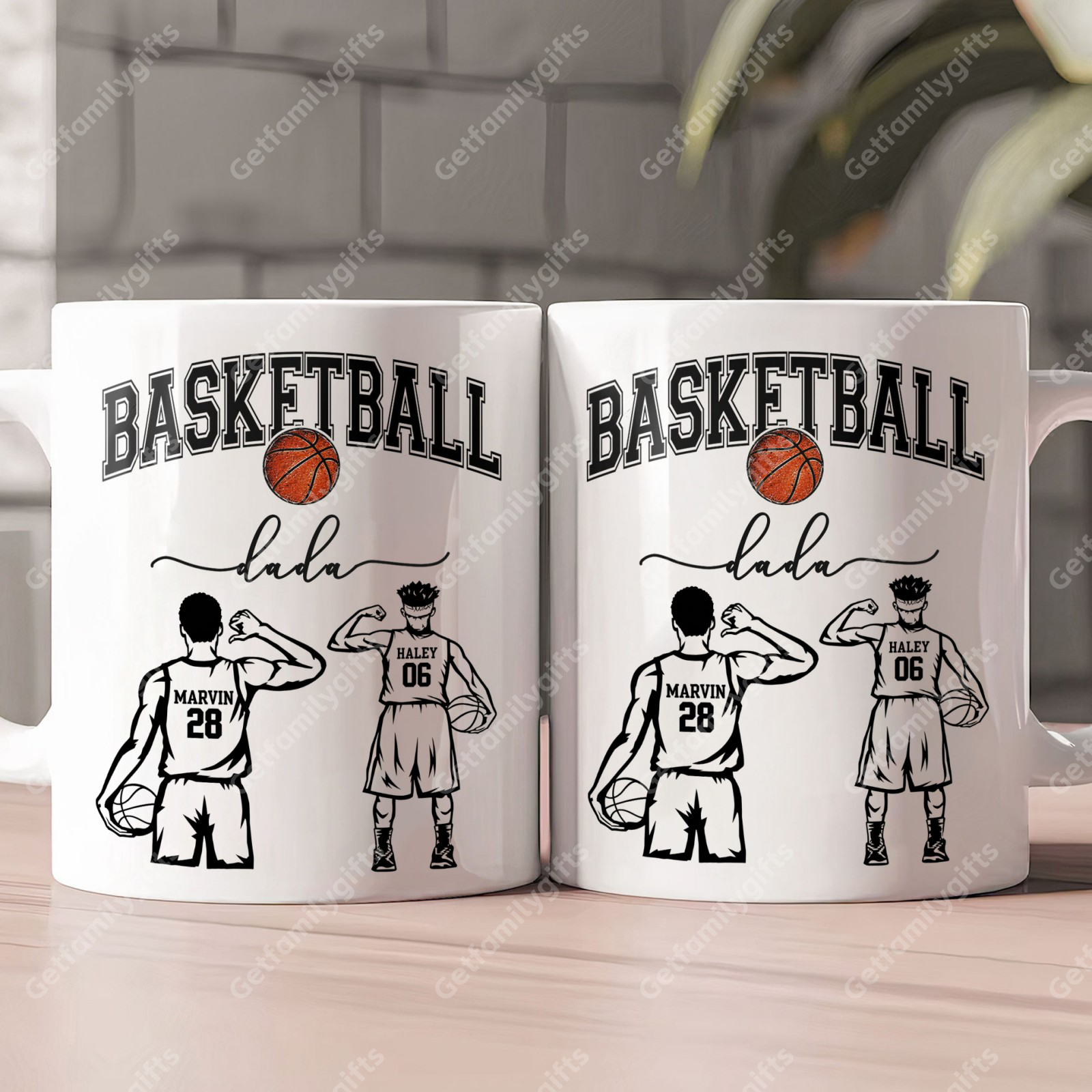 Custom Basketball Player Mug - Personalized Sports Design with Basketball Athlete Silhouette