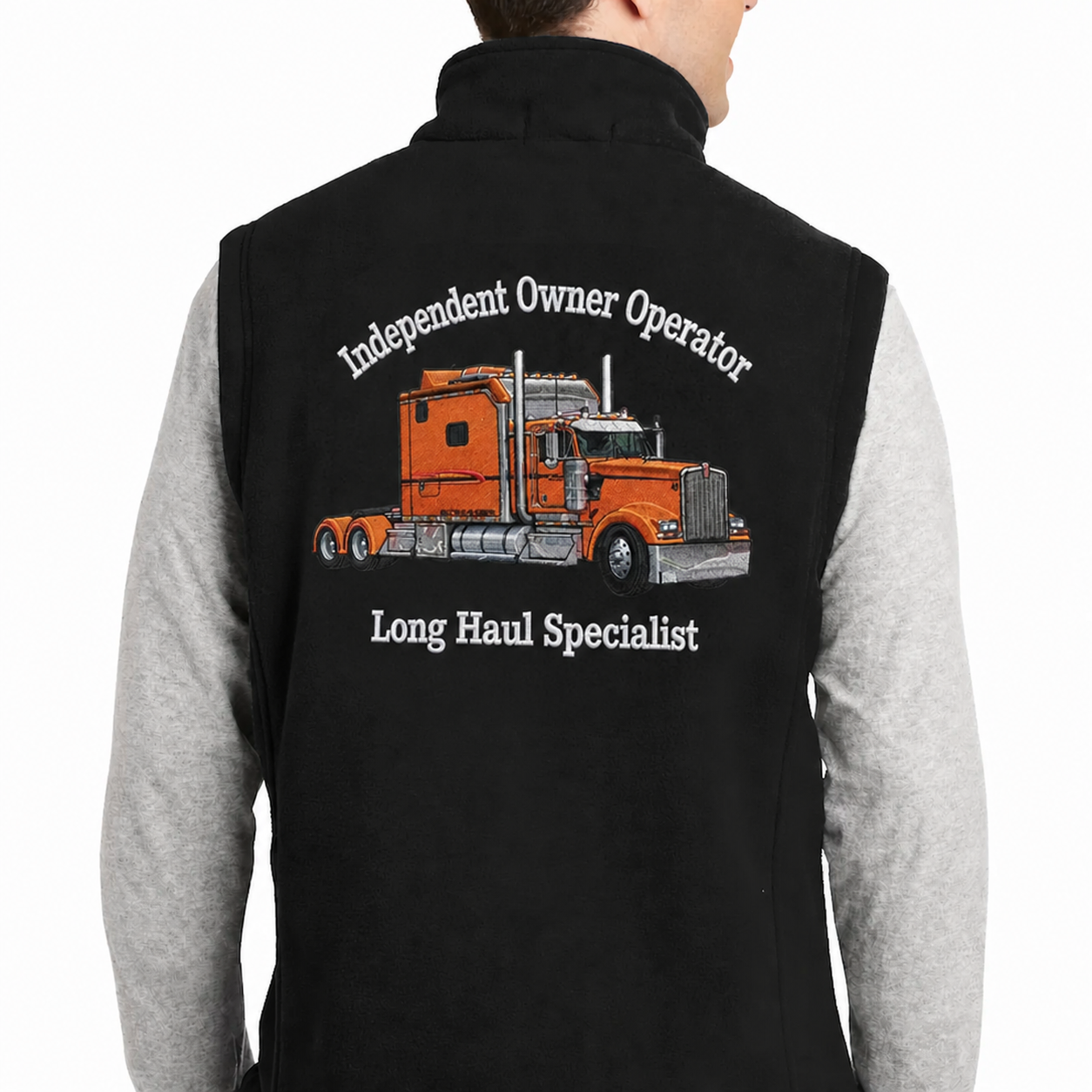 Custom Big Truck Embroidered Vest with Company Info Custom Trucker Workwear