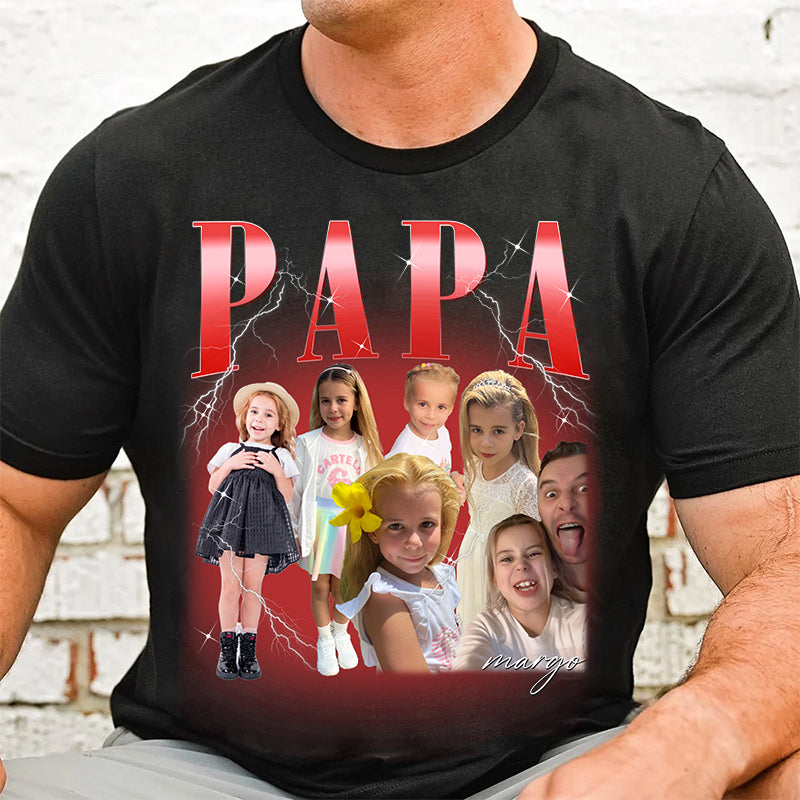 Personalized Vintage Photo Dad T-shirt For Father's Day