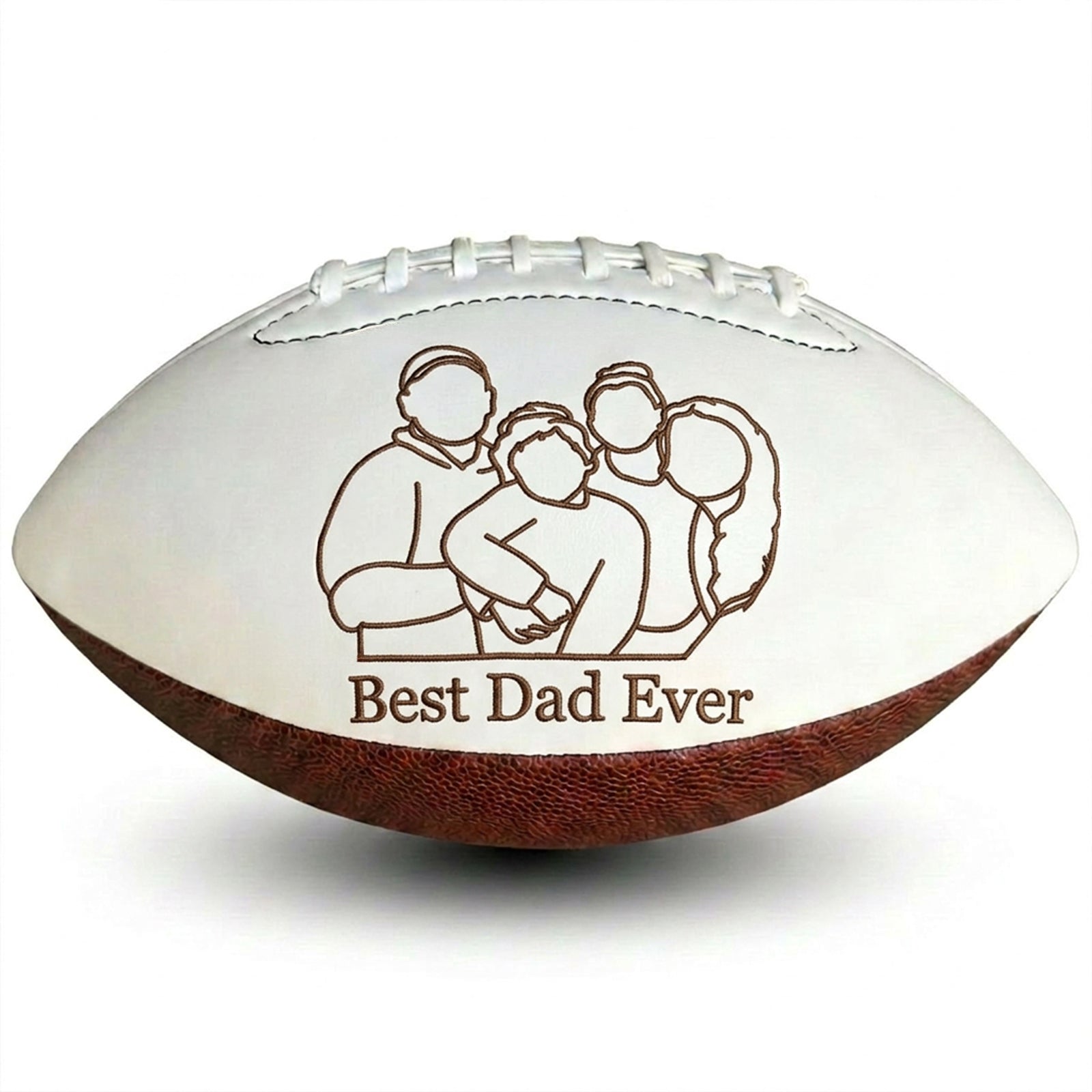 Custom Outline Photo Football | Personalized Father's Day Gift for Dad & Coach
