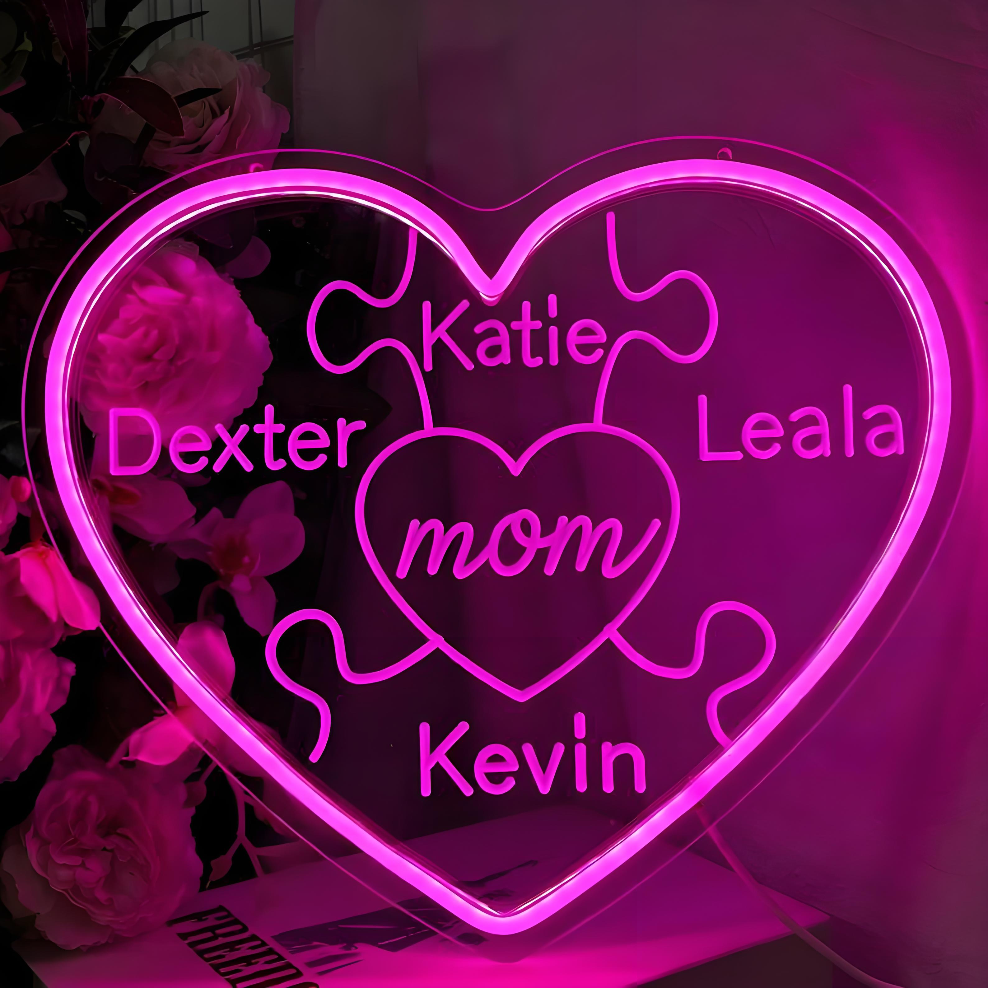 Custom Mom Puzzle Neon Sign,Gift For Mother's Day Gift