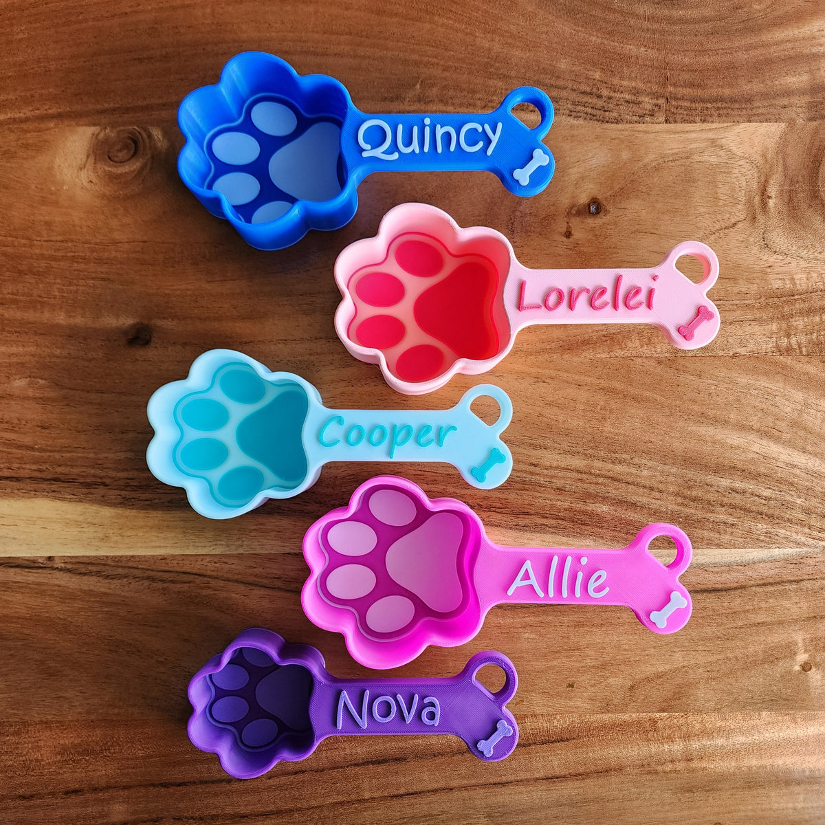 3D Print Personalized Dog Food Scoop, Pet Paw Print Measuring Cup