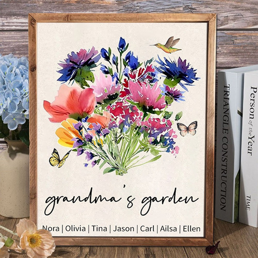 Custom Grandma's Garden Birth Flower Bouquet Art Print Mother's Day Gift