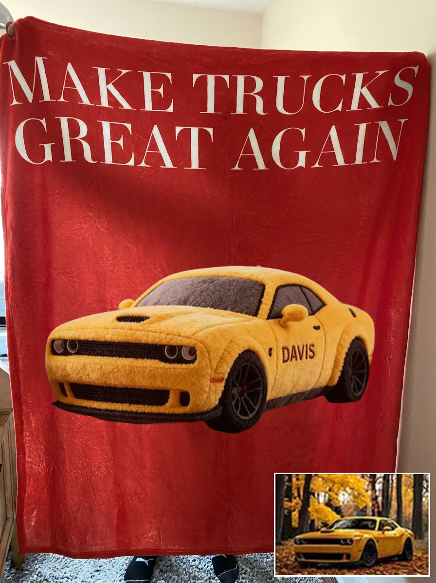 Make Trucks Great Again Custom Truck Fleece Blanket