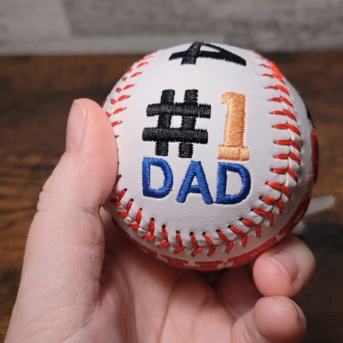 Custom Embroidered Father's Day Baseball | Personalized Text Keepsake Gift for Dad
