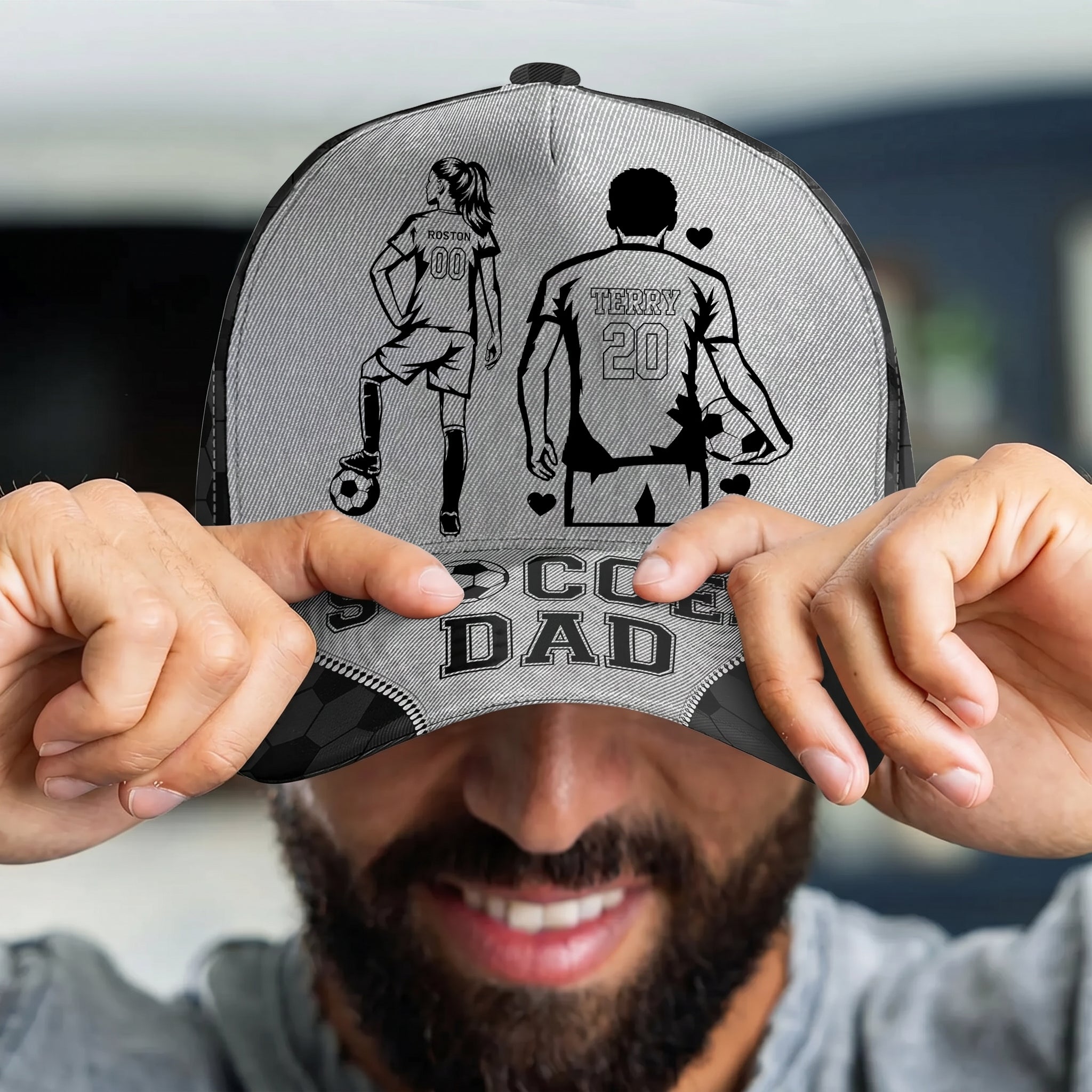 Personalized Soccer Dad Soccer Grandpa Cap | Father’s Day Custom Sport Player Series Gift