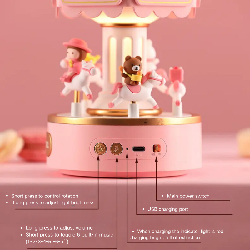 Christmas Carousel Bluetooth Speaker Music Box