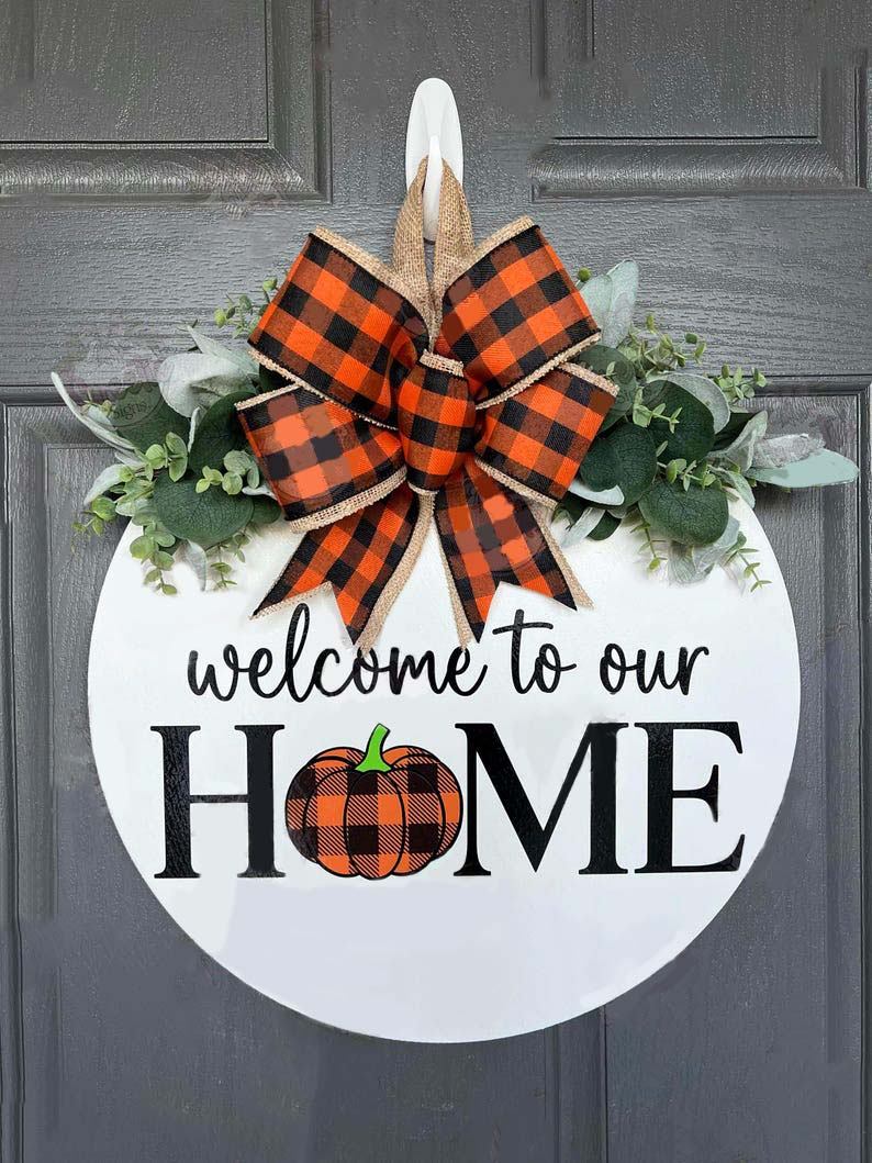 Welcome To Our Home 3D Fall Front Door Decor