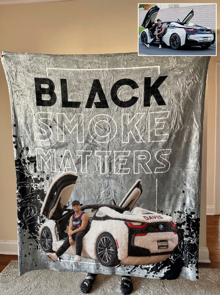 Black Smoke Matters Custom Truck Fleece Blanket