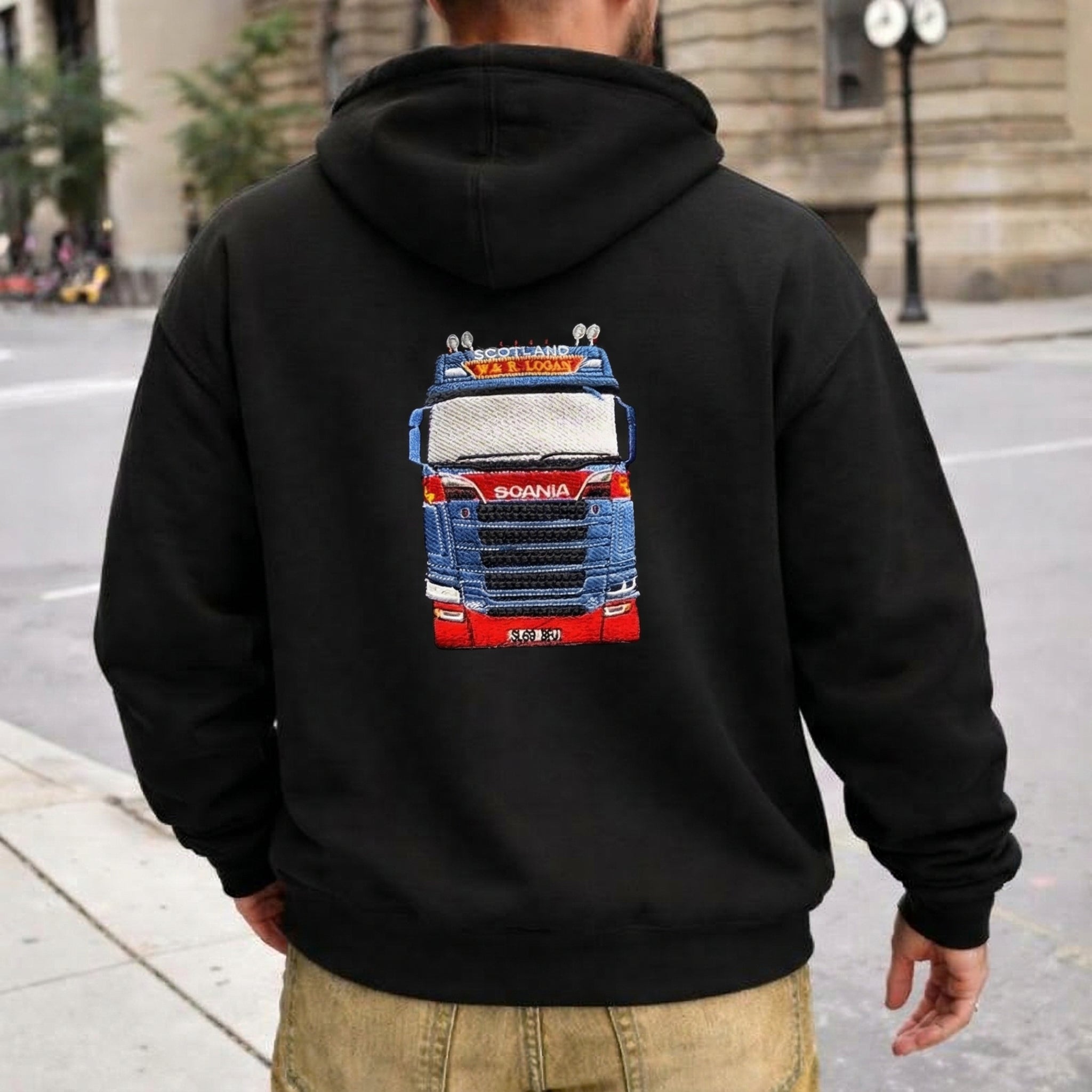 Custom Embroidered Car Hoodie (Back Design)—The Perfect Gift For Car Enthusiasts, Boyfriends, Or Dads