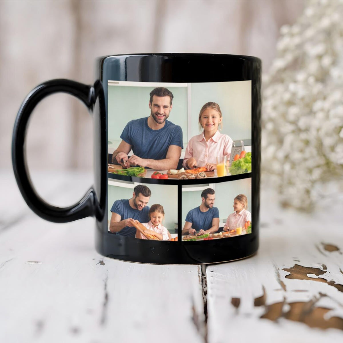 Custom A Father's Love Dadflix Mug with Multiple Photos – Personalized Father’s Day Gift for Dad