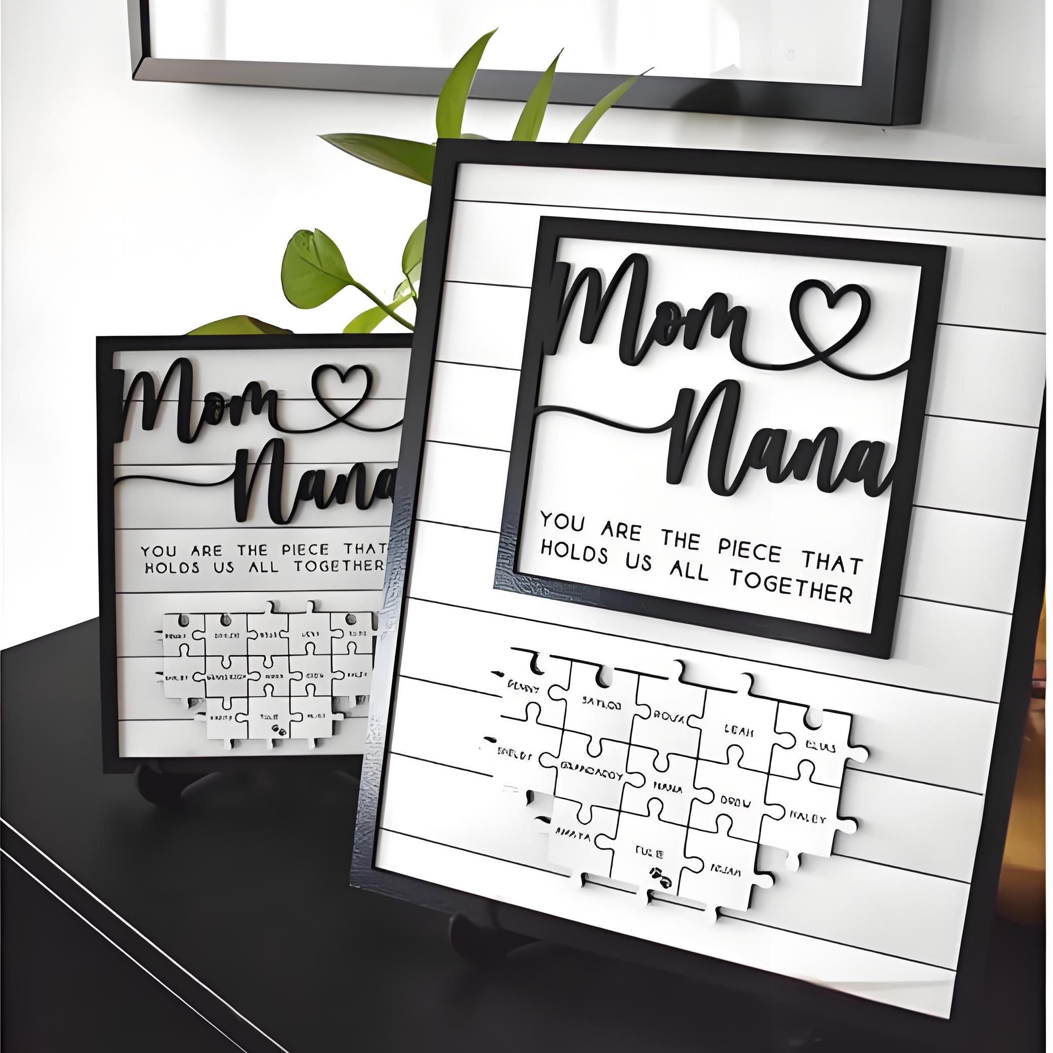 Custom Mom And Nana Puzzle Sign For Heart-Felt Gift You Are The Piece That Holds Us Together