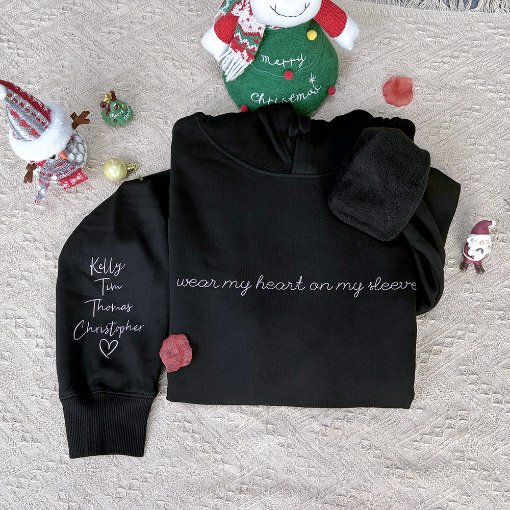 Klamay™ Plus Velvet Style-Custom I wear my heart on my sleeve Sweatshirt/Hoodie