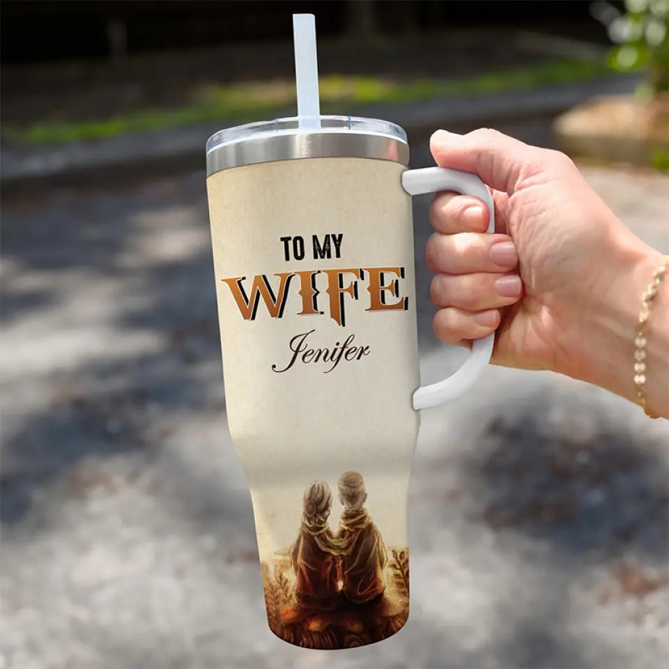 You Are My One True Love - Couple Personalized Custom 40 Oz Stainless Steel Tumbler With Handle