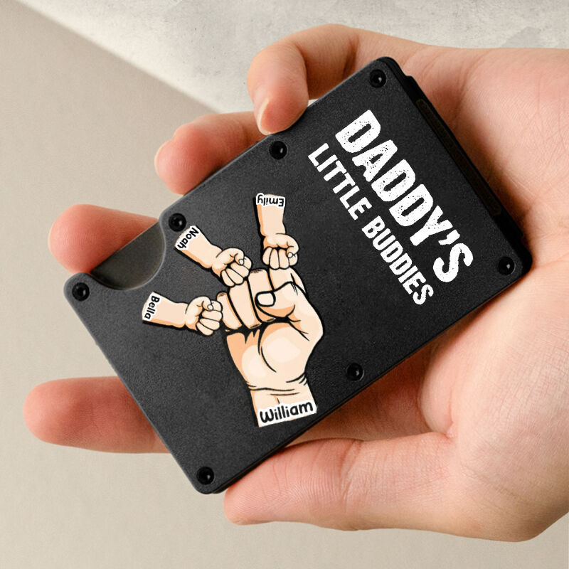 Personalized Metal Card Holder. Custom Father's Day Gift With Fist Name.