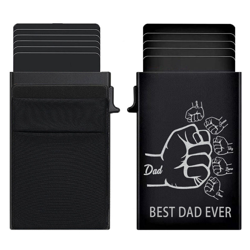 Personalized Pop-Up Card Holder With Custom Fist Pattern For The Best Dad