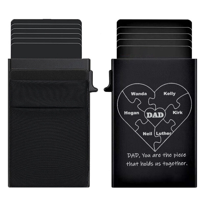 Personalized Pop-Up Card Holder With Individual Heart Pattern For The Best Dad
