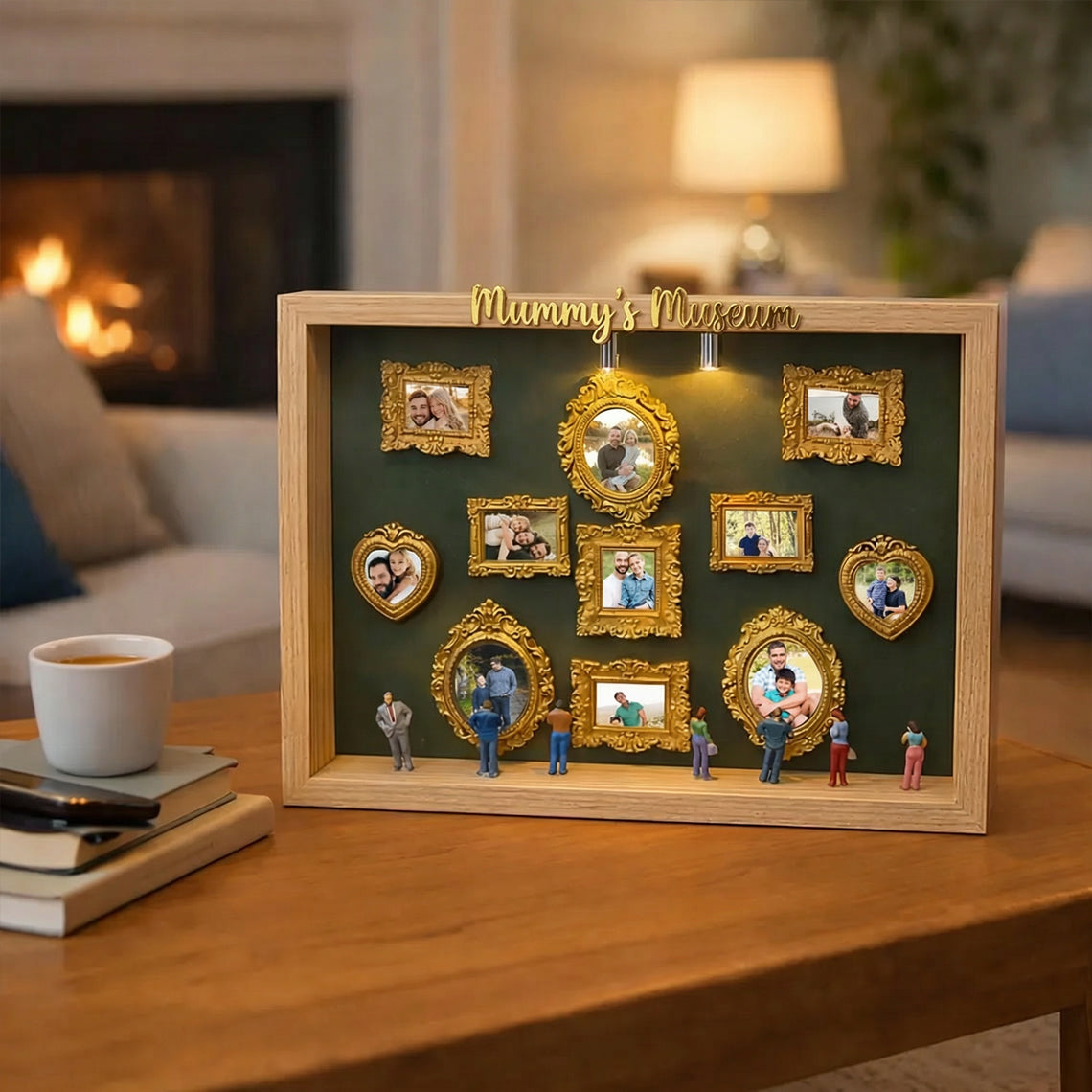 Personalized Mom's Memory Museum Photo Frame with Light, DIY Mini Museum Frame Box,Mother's Day Gift