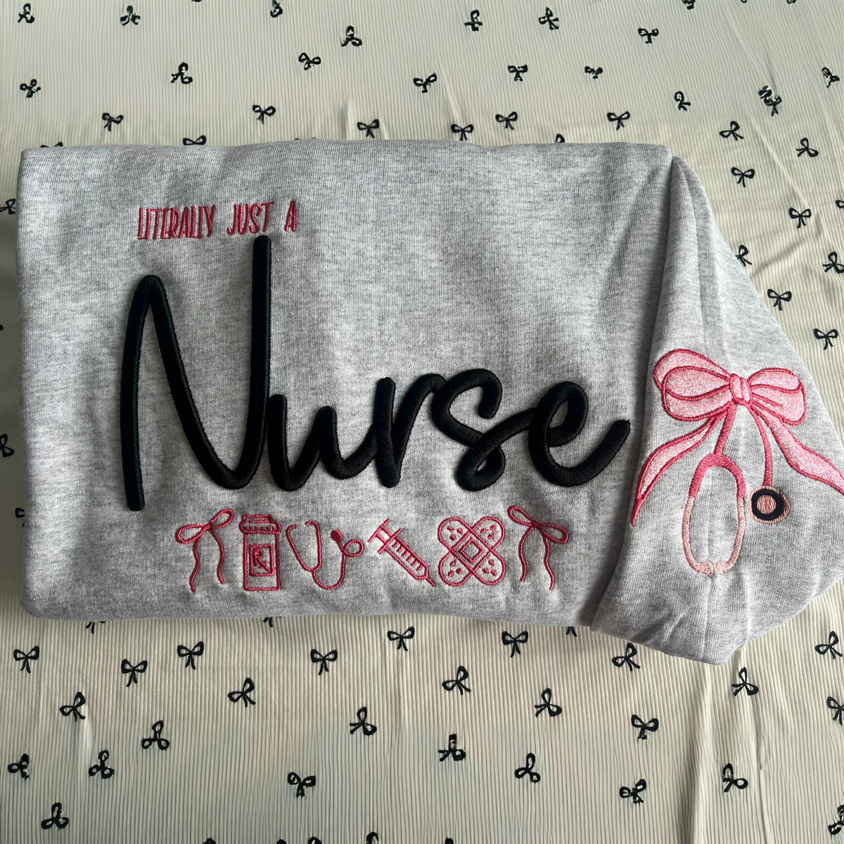 3D Literally Just A Nurse Crewneck