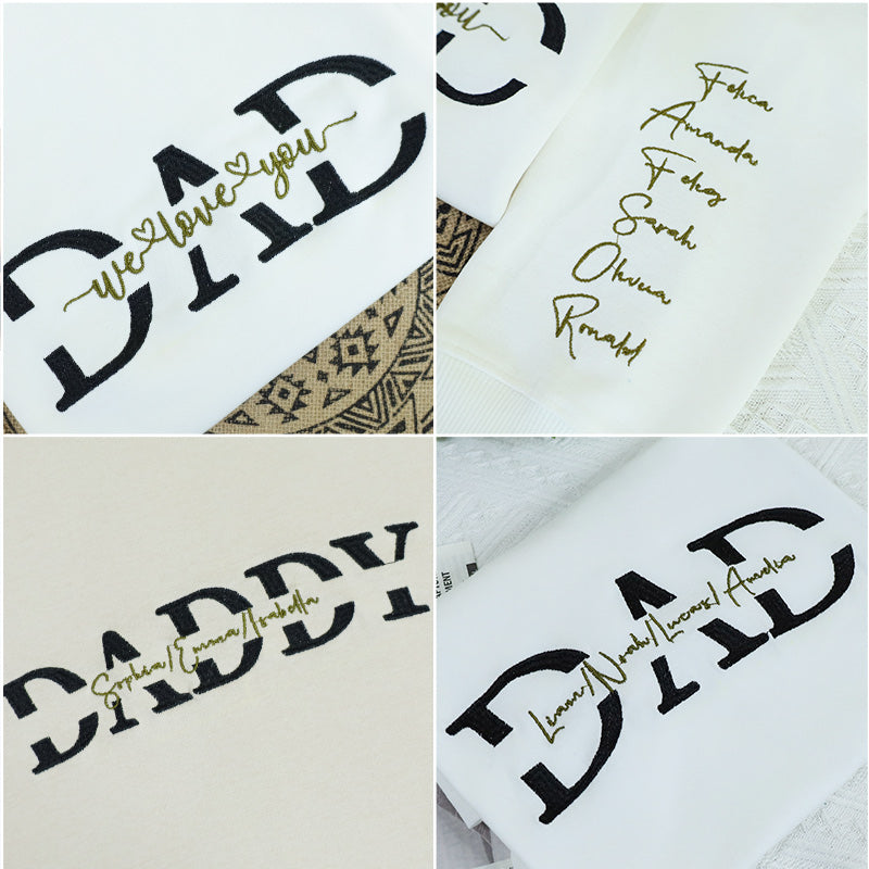 Dad Embroidery Hoodie Personalized, Father T-Shirt Gift, Cool Dad Sweatshirt