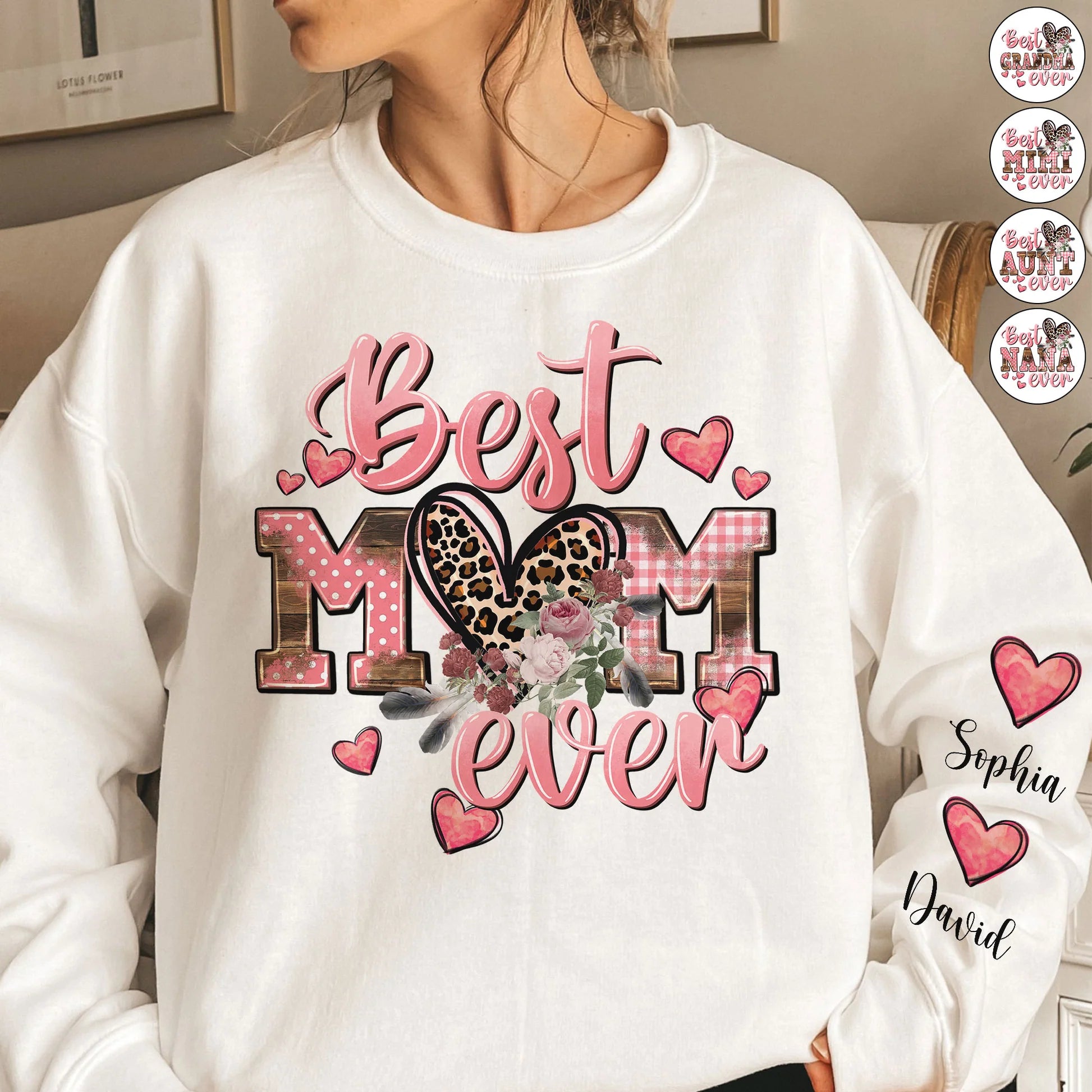 Best Mom Ever - Leopard Version - Personalized Sweatshirt/Hoodie