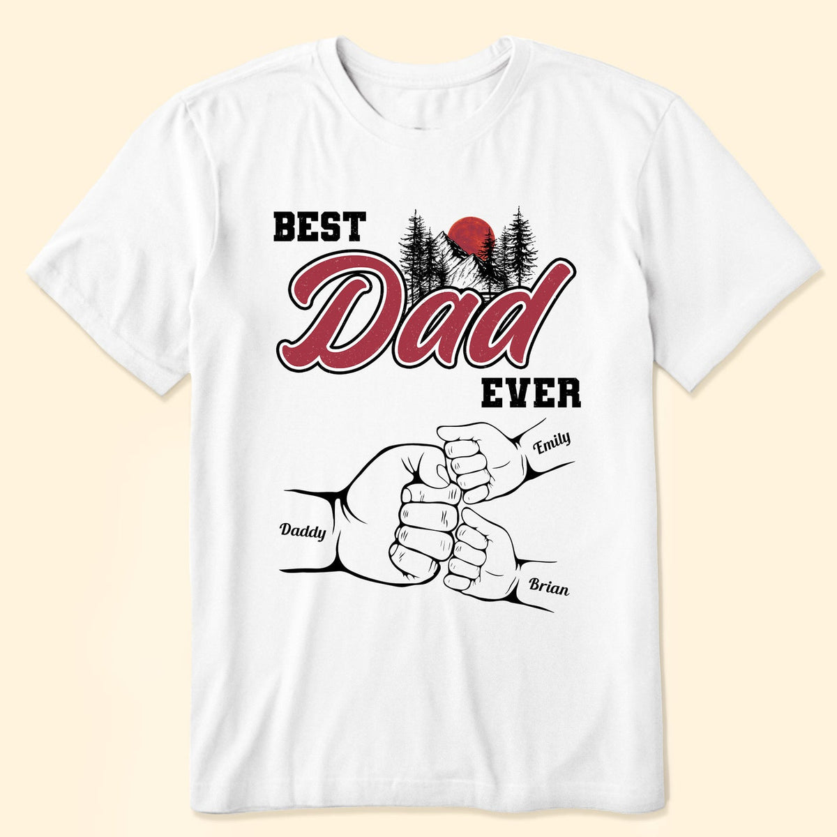 Best Dad Ever Fist Bump Custom Kids' Names - Personalized Sweatshirt