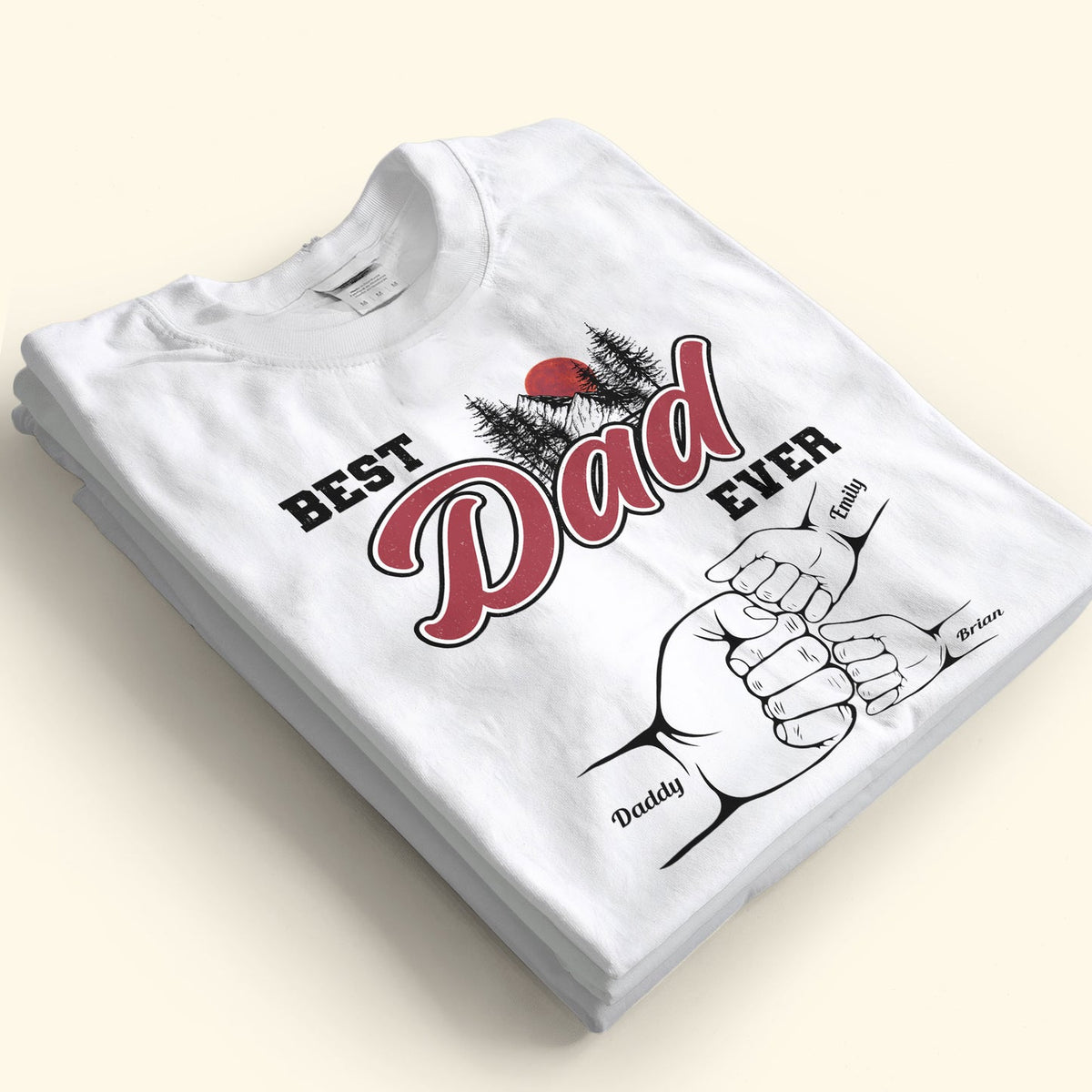 Best Dad Ever Fist Bump Custom Kids' Names - Personalized Sweatshirt
