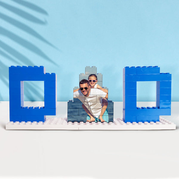 Personalized Dad Photo Building Block Puzzles, Photo Block, Gift For Father