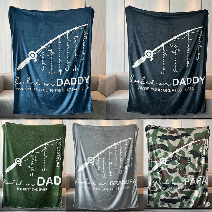 💖For Dad Blanket👨Hooked on Daddy Customized Blanket