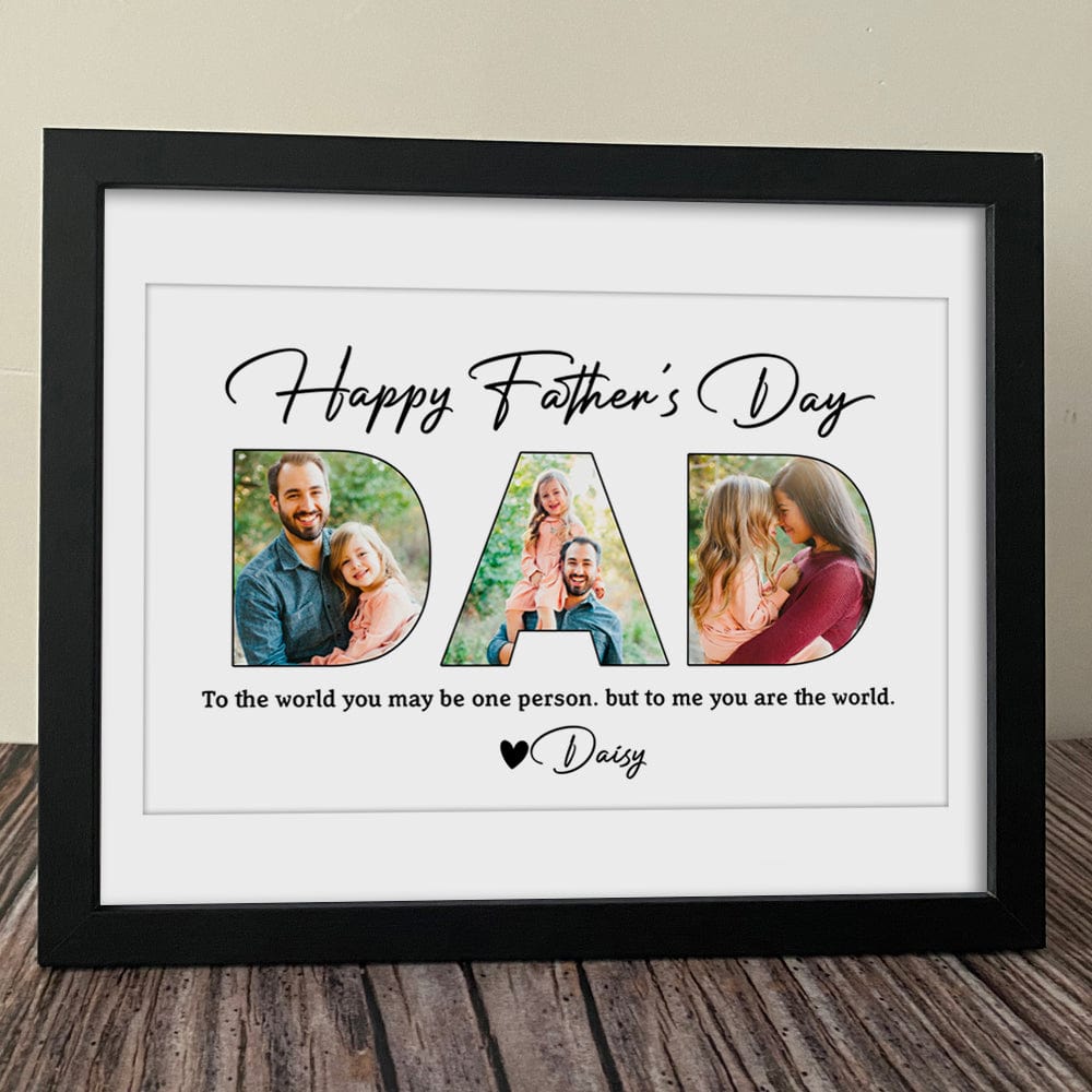 Upload Photo Happy Father's Day Picture Frame Poster