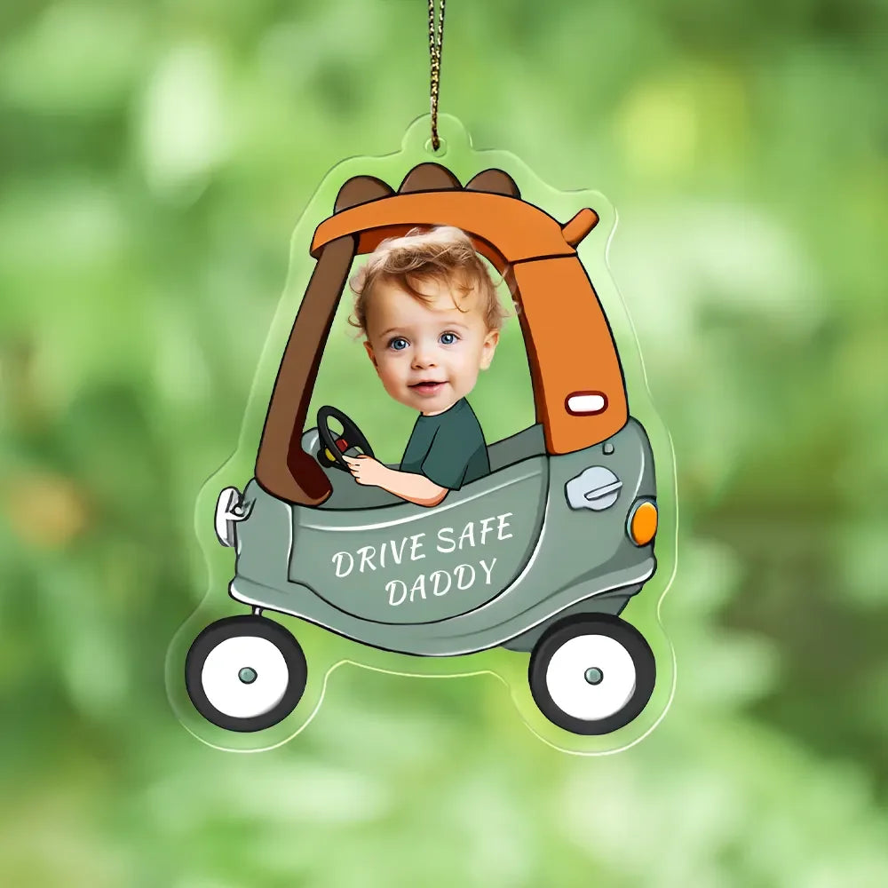 Father's Day Gifts Personalized Custom Acrylic Car Ornament Drive Safe Daddy Ornament
