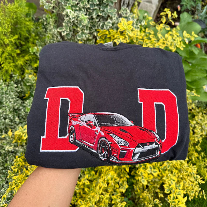 Dad Car Full Colorful Embroidered Sweatshirt - Father's Day Gift