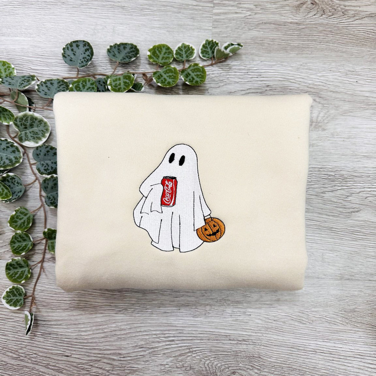 🎃 Custom Ghost Drinking Embroidered Sweatshirt 👻
