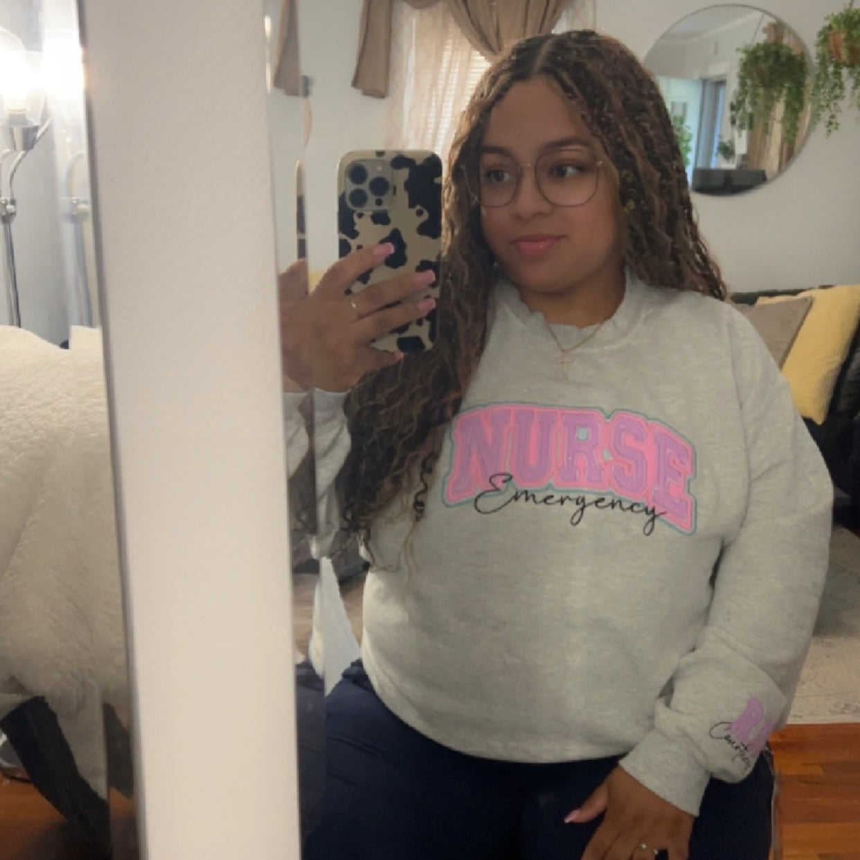 Custom Triple Layered Embroidered Glitter Crewneck
