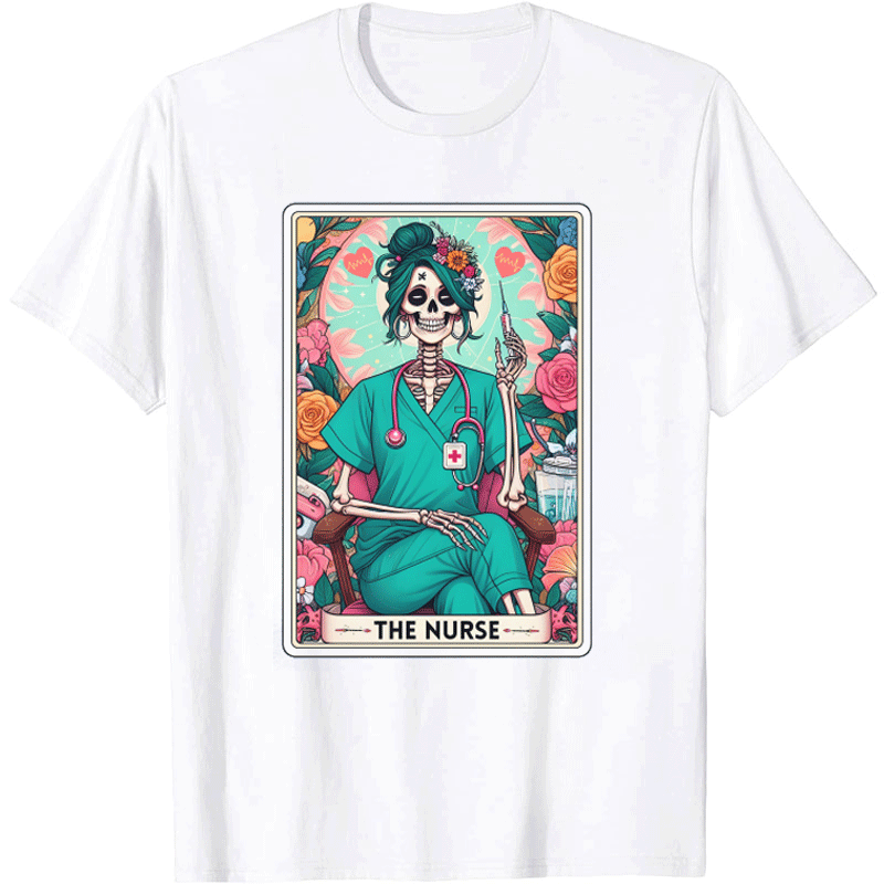 The Nurse Colorful Flowers Nurse T-shirt