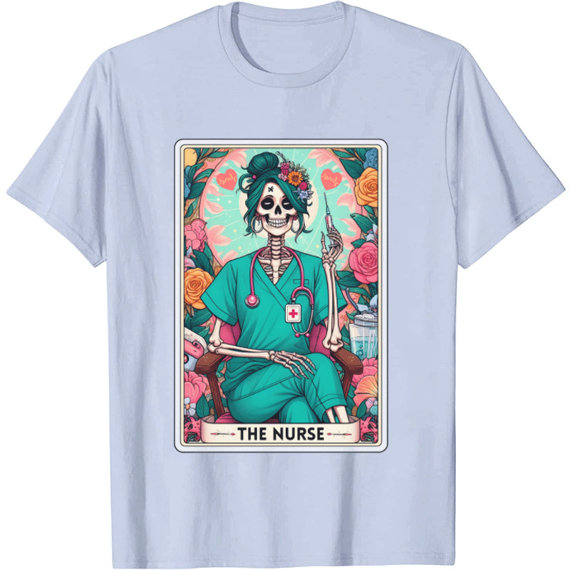 The Nurse Colorful Flowers Nurse T-shirt