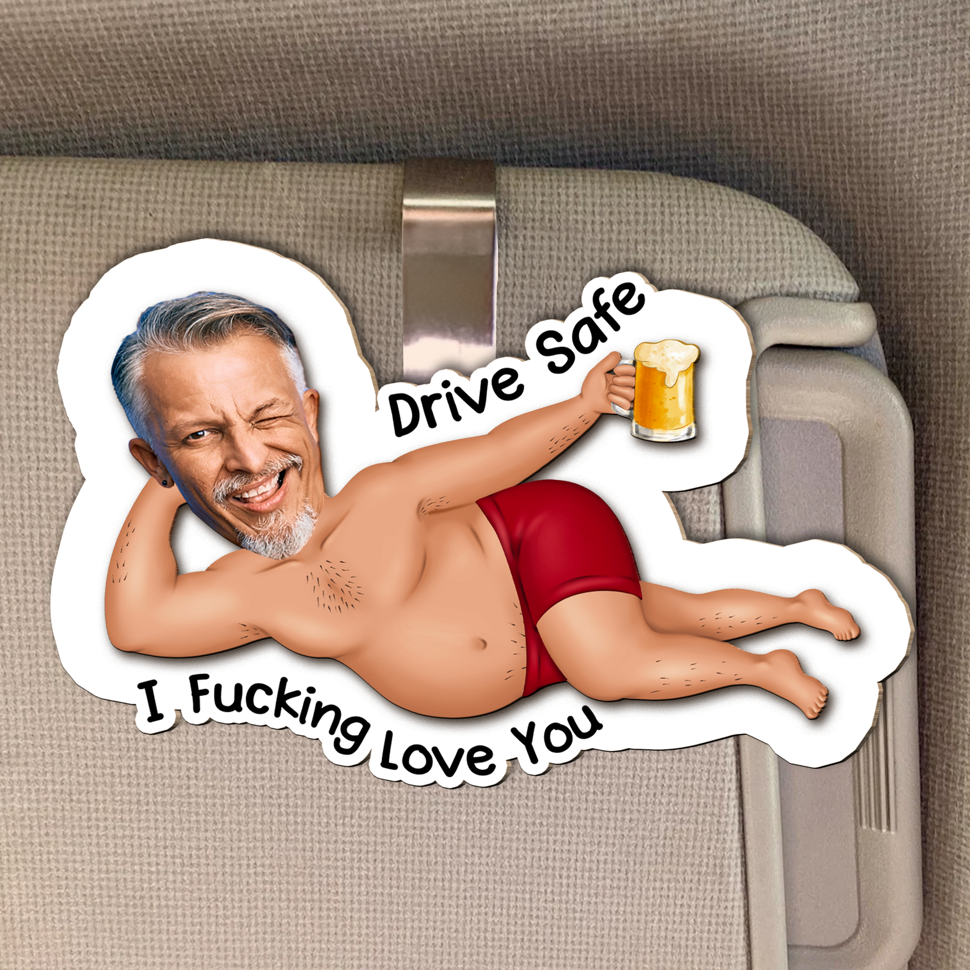 Drive Safe I F*Cking Love You-Personalized Photo Wooden Car Visor Clip