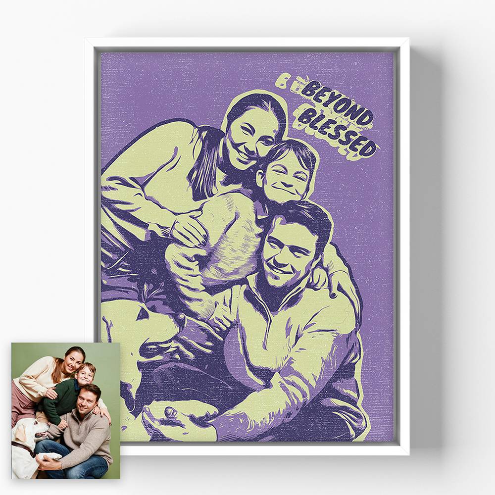 Together - Custom Pop Art Family Portrait Canvas