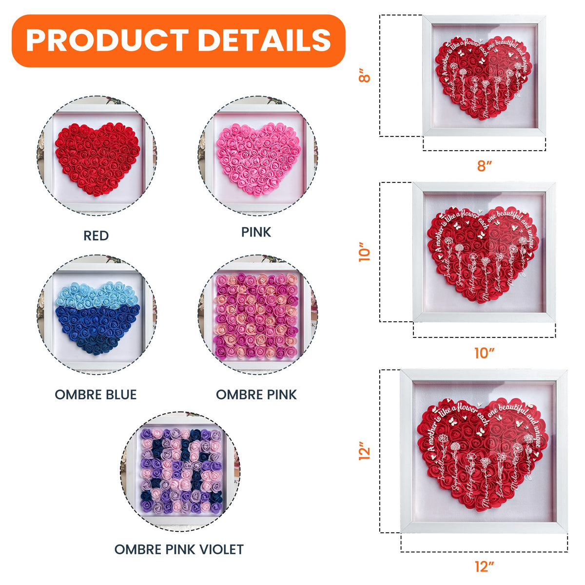 A Mother Is Like A Flower - Personalized Flower Shadow Box