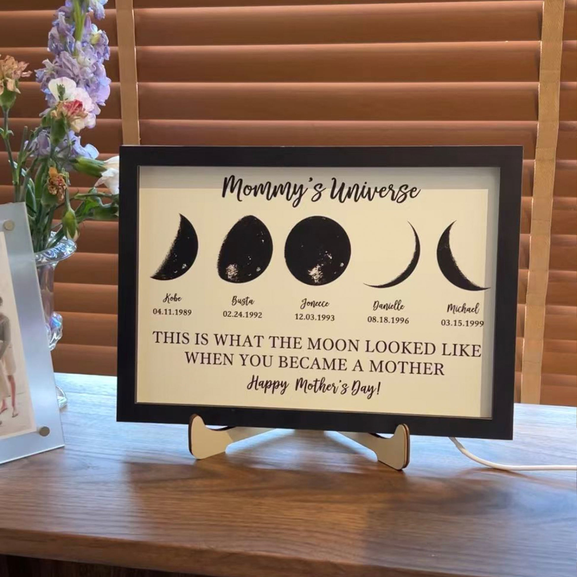 Custom Mommy’s Universe Moon Phase Light Box-Best Mother's Day Gift