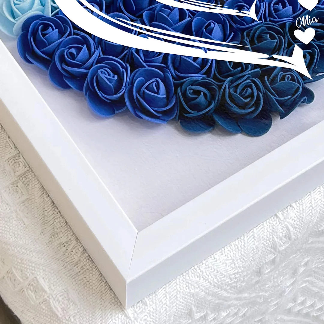 Mom Grandma Hearts Custom Kids' Names - Personalized Flower Shadow Box With LED Light