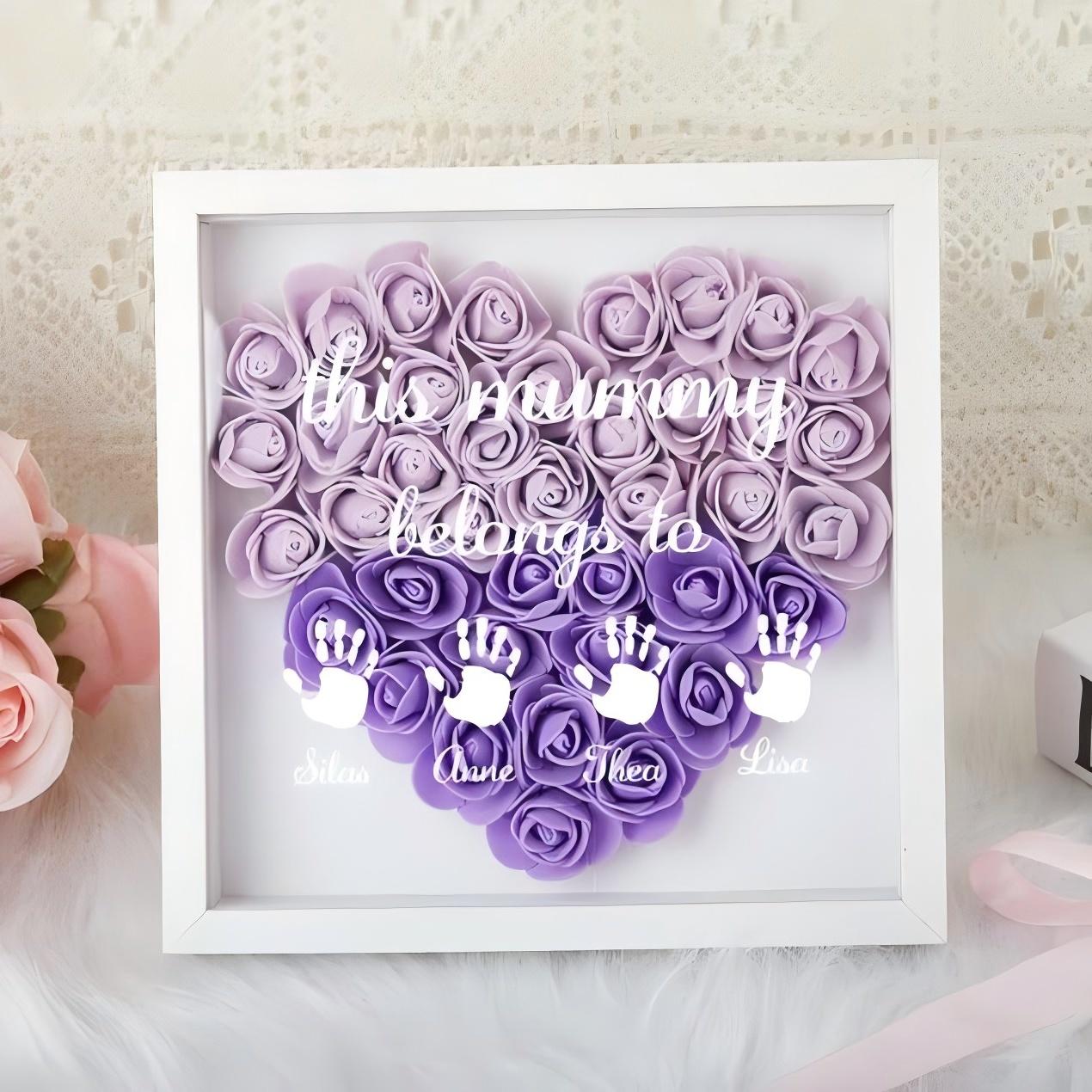 Custom This Mummy Belone to Flower Heart Shadow Box For Mom