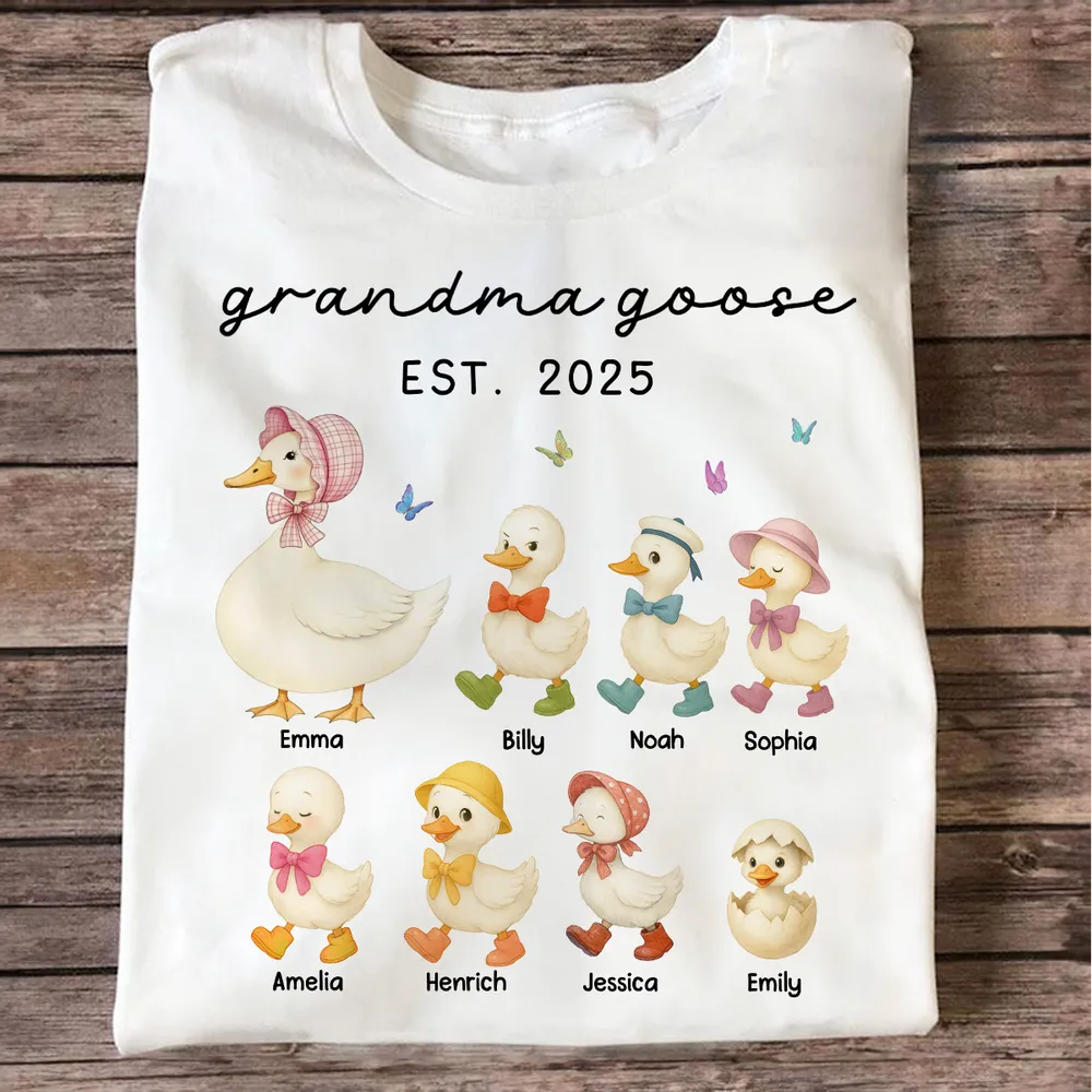 Custom Grandma Goose Mama Goose And Kids Shirt-Mother's Day Gift