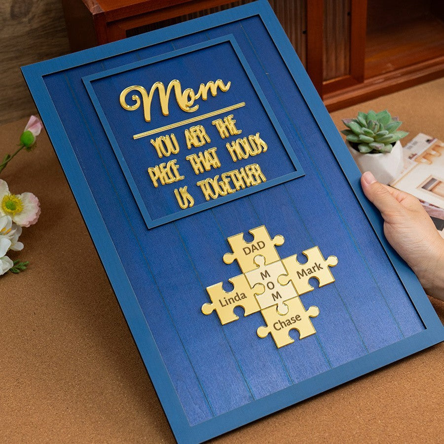 Custom Mother's Day Puzzle Sign With Child's Name
