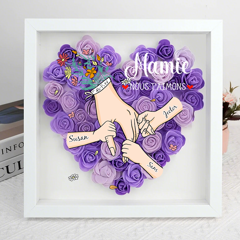 L'amour Familial Fleurit Pour Toujours – Boîte À Fleurs Personnalisée Pour Maman Et Grand-Mère Avec Noms