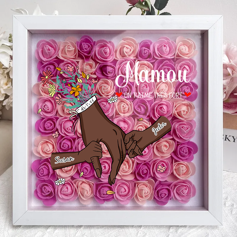 L'amour Familial Fleurit Pour Toujours – Boîte À Fleurs Personnalisée Pour Maman Et Grand-Mère Avec Noms